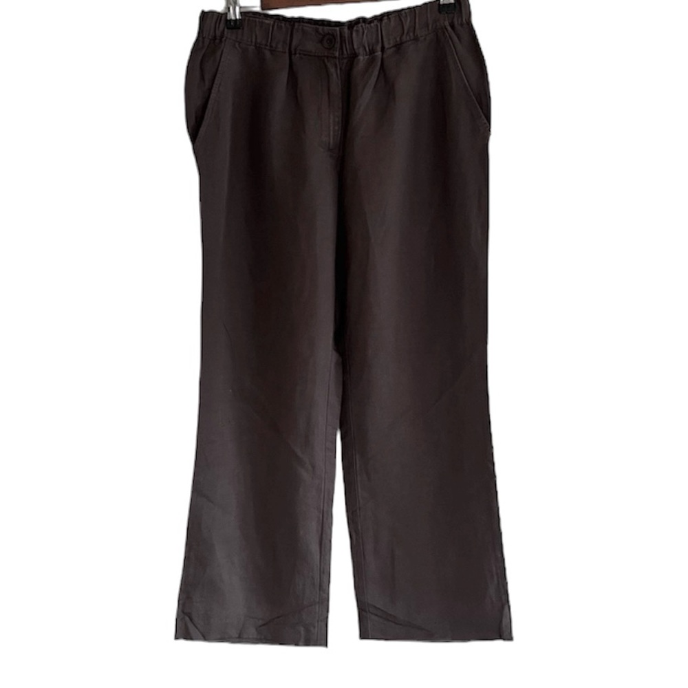 Eileen Fisher Tencel Linen Blend Cropped Pants 8